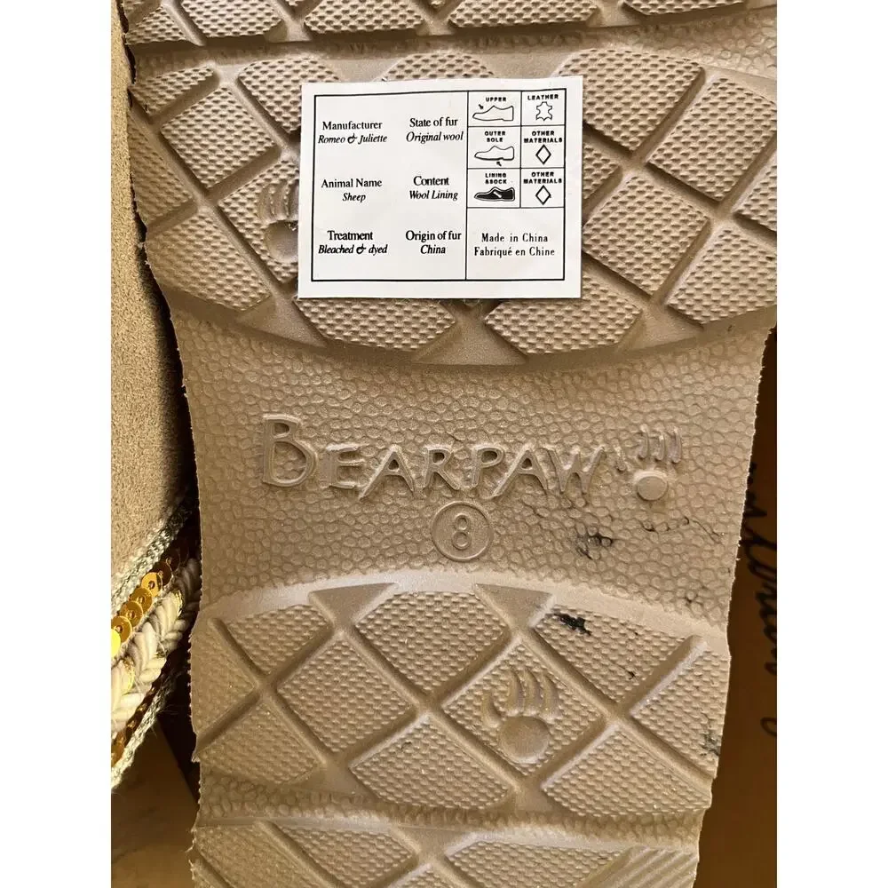 BEARPAW Tanya Suede Embellished Slipper Mule Women's Sz 8 NEW - Picture 7 of 9